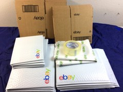 Ebay Shipping Supplies KIT Padded MAILERS Bubble Envelopes, BOXES Tissue &1 TAPE