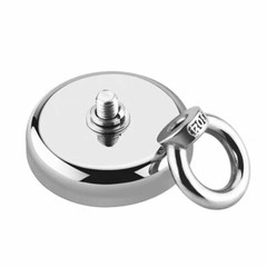 Neodymium Fishing Magnets 2 Pack, 128LBS Pulling Force Strong Round Rare Earth