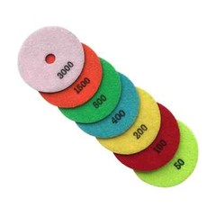 5″ Dry Stone Polishing Set (7pc) #50 100 200 400 800 1500 3000 Granite Marble