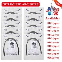 10pcs/pack Dental Orthodontic Super Elastic Niti Arch Wire Round Ovoid Form USA