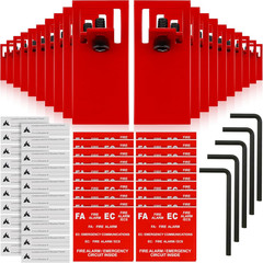 Red ELOCK-FA Fire Alarm Lockout Kit 20-Pack, E-Series Fire Safety Lock Kit for P
