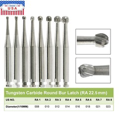 5 Pcs/Pack Dental RA Round Carbide Bur For Slow Speed Latch Type RA 1#-8# Choose