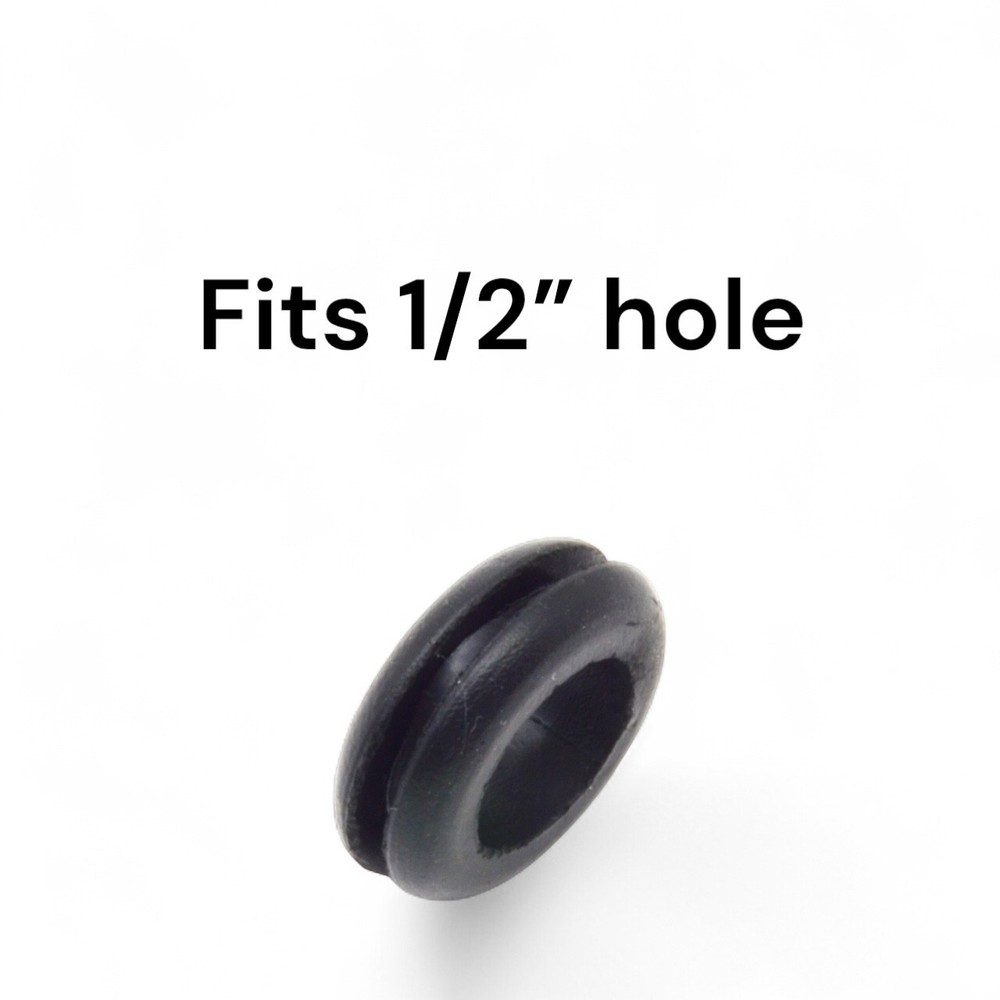 Rubber Grommet to fit 1/2″ Hole in 1/16″ Thick Panel – 13/32″ Inner Diameter