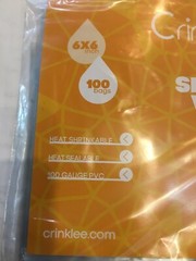 100-6″x6″ SHRINK WRAP BAGS for packaging crafts, CDs, soaps, candles and more.