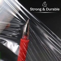 12 Rolls 5″x1000′ 60 Ga Extended Core Clear Stretch Wrap Banding Film w/ Handle