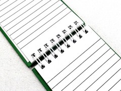 Seth Flip-Top Notebook, 60 Pages, Kelly Green Hard Cover, Wire Bound, #LO3102