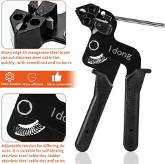 Metal Tie Wrap Gun Kit,Stainless Steel Cable Tie Gun and 100PCS 4.6 X 270Mm Stai