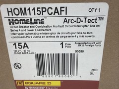 2 PCS Square D HOM115PCAFI 15 A Plug-On Neutral Arc-Fault Breakers NEW