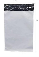 Poly Mailers 12X15.5 Plastic Envelopes Shipping Bags 2.5 Mil White Premium