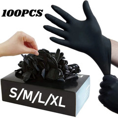 Disposable Nitrile Exam Gloves, 5 Mil Black, Powder-Free Heavy Duty Clean Glove