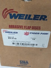 Weiler Flap Disc: 4-1/2″ Dia, Zirconia Alumina, Type 27 Qty 10 51113