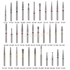 5pcs/pack AZDENT Dental FG Diamond Burs for High Speed Handpiece Friction Grip