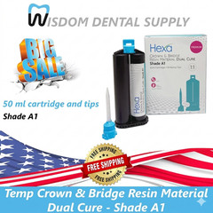 Temp Crown & Bridge Material 1:1 Ratio 50 ml Cartridge & Tips, A1 – Exp. 2025-05