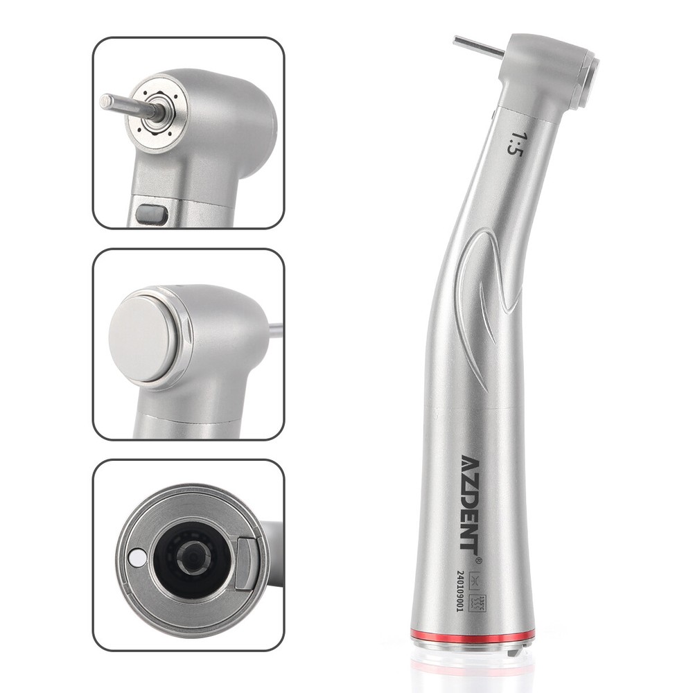 Dental 1:5 Fiber Optic LED Contra Angle Increasing Handpiece for E-type Motor