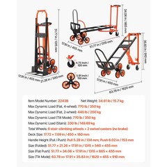 Uimoso 3-in-1 Folding Stair Climbing Cart with 770 lbs Capacity