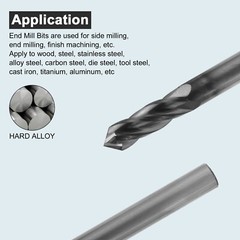5Pcs 4 Flute 90 Degree 3/16″ x 5/8 “x 2” Solid Carbide Drill Mill – AlTiN Coated
