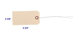 100 Pack 4 3/4″ x 2 3/8″ Size 5 Manila Inventory Pre Wired Hang Tags with Wire