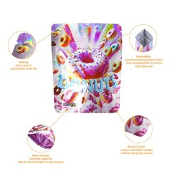 25 Pack Cartoon 3.5g Food Grade Mylar Bags – Smell Proof Airtight Zip Pouches