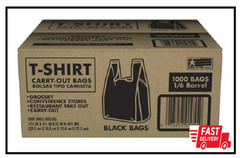Member’s Mark Black T-Shirt Carryout Bags (1,000 ct.), Size 11.5″ x 6.5″ x 22″
