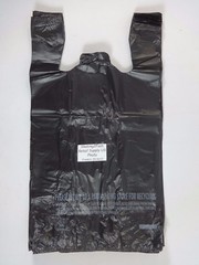 200 Qty. Plastic T-Shirt Bags 1/6 w Handles Black 11.5″ x 6.5″ x 22″ Supermarket
