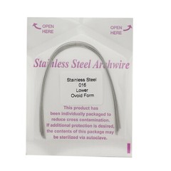 100PCS Orthodontic Stainless Steel Arch Wire Ovoid Form Round Rectangular Squre
