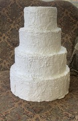 Wedding Cake, Faux 4 Tier Stunning Elegant Anniversary Display Prop Fake Cake