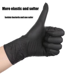 100pcs/box disposable gloves Black vinyl nitrile Sterile Healthcare Food Size M