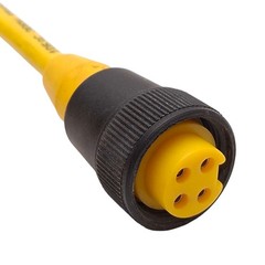 Banner MBCC-412 25226 Single Ended Cordset, 9A 300V, 4-Pin 7/8in Mini QD, 6ft
