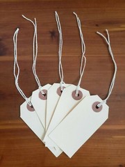 Manila Tags w/ String Shipping Hang Label Pre Strung Scrapbook Size 1 2 3 4 5 6