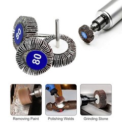 10x Flap Wheel for Dremel Rotary Tool 80 Grit Paint Rust Sanding Polishing Disc