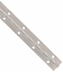 Piano Hinge with Holes in Stainless, Steel, or Aluminum 1,2,3,4,5,6,7,8 ft