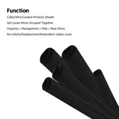 Cable Protectors Resist High Temp Self-Closed Split Braided Wire Sleeving Tube