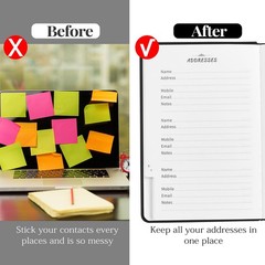 JUBTIC Address book with Alphabetical Tabs, Hardcover Password Keeper and Tel…