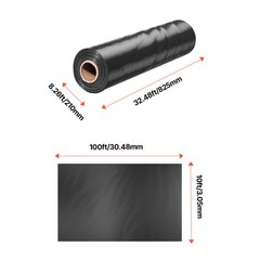 10Mil Plastic Sheeting Roll 10 x 100 FT Heavy Duty Polyethylene Black
