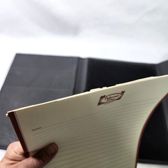 Poltrona Frau Leather Portfolio Dark Gray Snap Flap Close for 8.5 x 11 Notepad