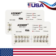 AZDENT Dental Orthodontic Brackets Braces Metal Mini Roth.022 Hooks 345