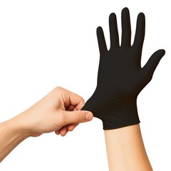 Bingold Disposable Gloves Nitrile 35BLACK, Black L Cardboard Cleaning Gloves