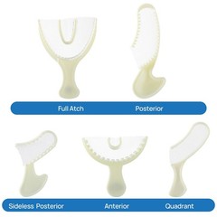 Cubetas triples desechables para impresión dental y registro de mordida, varios