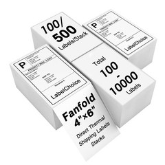 4×6 Fanfold Direct Thermal Mailing Shipping Labels Perforated for Zebra & Rollo