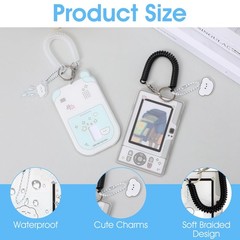 Cartoon Photo Holder set 2Pcs Photocard Keychain Bag Charm mixed