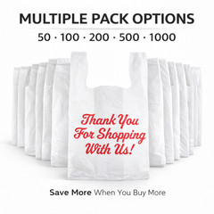 Bags 1/5 Large 23 x 13 x 8″ Thank You” T-Shirt Plastic Grocery Shopping Bags