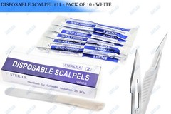 DISPOSABLE SCALPELS #10 TO #22 INDIVIDUALLY FOIL WRAPPED SINGLE USE DERMAPLANING