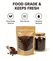 Custom Print Kraft Paper Stand Up Pouches | Clear Front Zipper Seal Storage Bag
