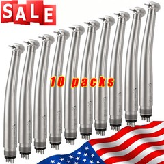 Triple Water Spray 10Pcs Dental High Speed Handpiece Push Button 4Hole Autochuck