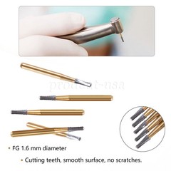 5pcs /pack High Speed Dental Tungsten Steel Crown Metal Cutting Burs FG-1957 po