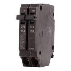 NEW GE THQLT1515 15A/15A 2-1P 120/240V Tandem Plug-In Circuit Breaker
