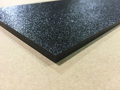ABS Black Plastic 1/8″ x 8″ x 12″ .125″ textured 1 side stereo sheet