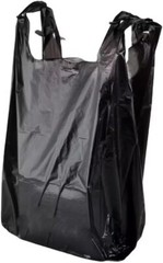 Bags ExtraLarge 20″ x 10″ x 36″.87 Mil BLACK Heavy-Duty T-Shirt Plastic Shopping
