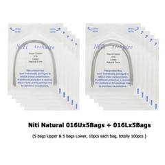 Orthodontic Arch Wire Niti Stainless Steel Round Rectangular Ovoid Natural Form