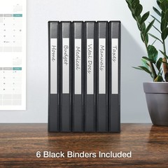 Oxford 3 Ring Binders, 0.5 inch ONE-Touch Easy Open D Rings, Inch, Black